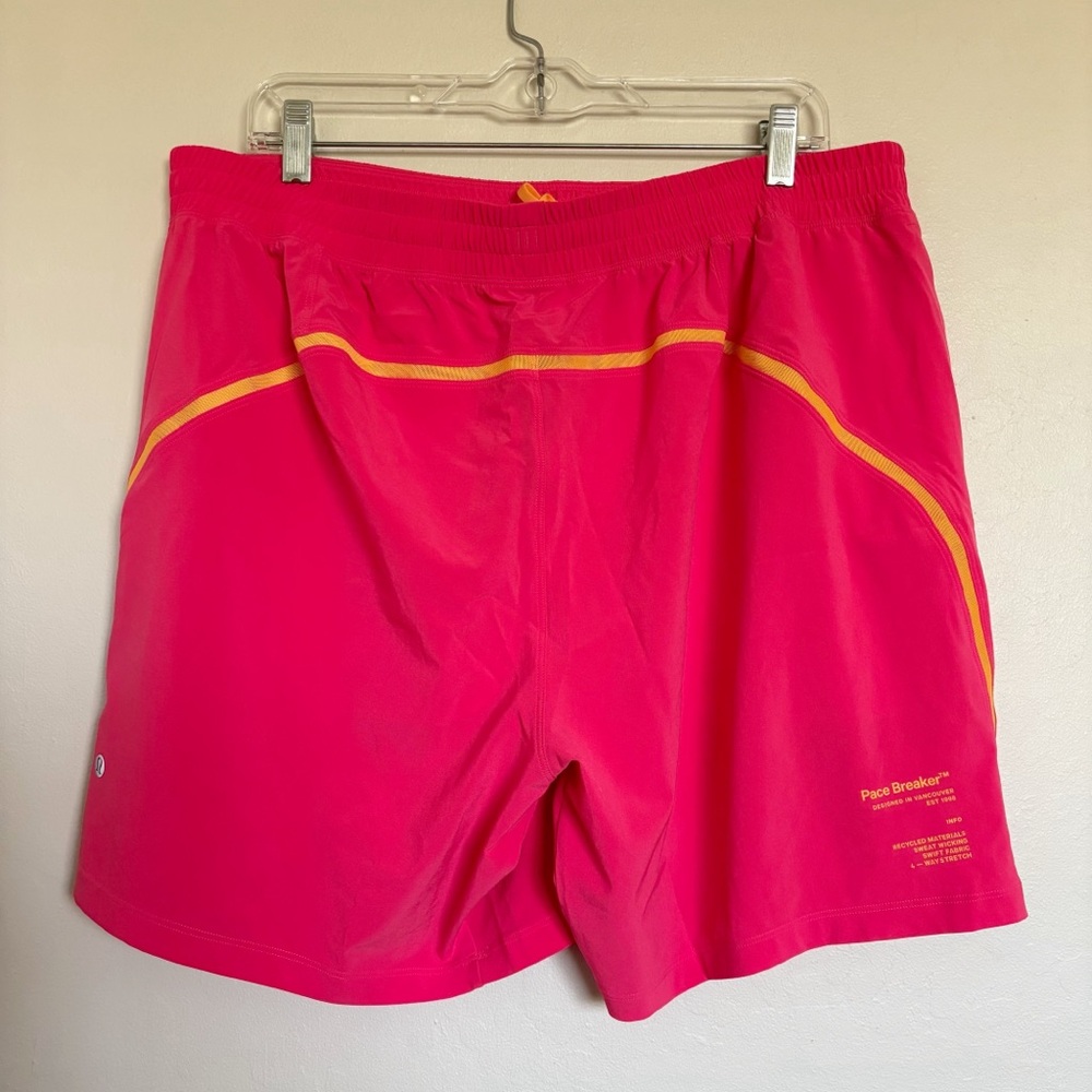 Lululemon Pace Breaker Short 7" Linerless Pink Men’s XXL Training Activewear - Picture 5 of 12